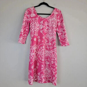 Persifor Mini Sheath Dress Bodycon Floral 3/4 Sleeve Beach Resort S